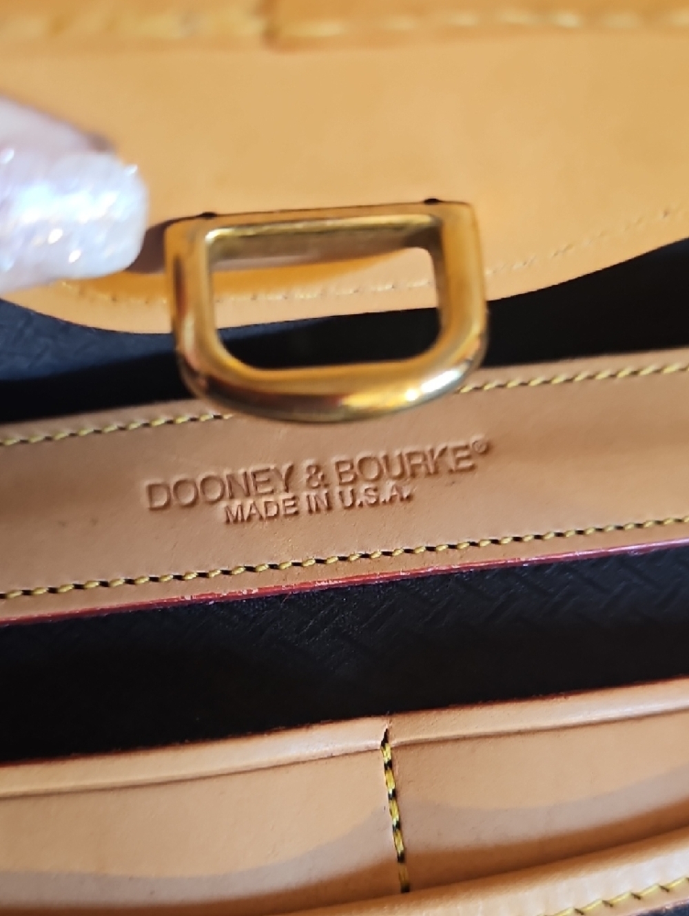 Dooney & Bourke Black Canvas Tote with Tan Leather Trim - Picture 8 of 16